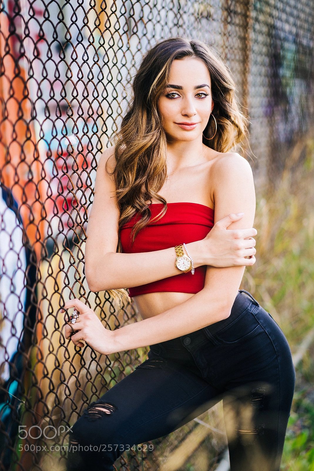 Sony a7S sample photo. Karina fenced in photography