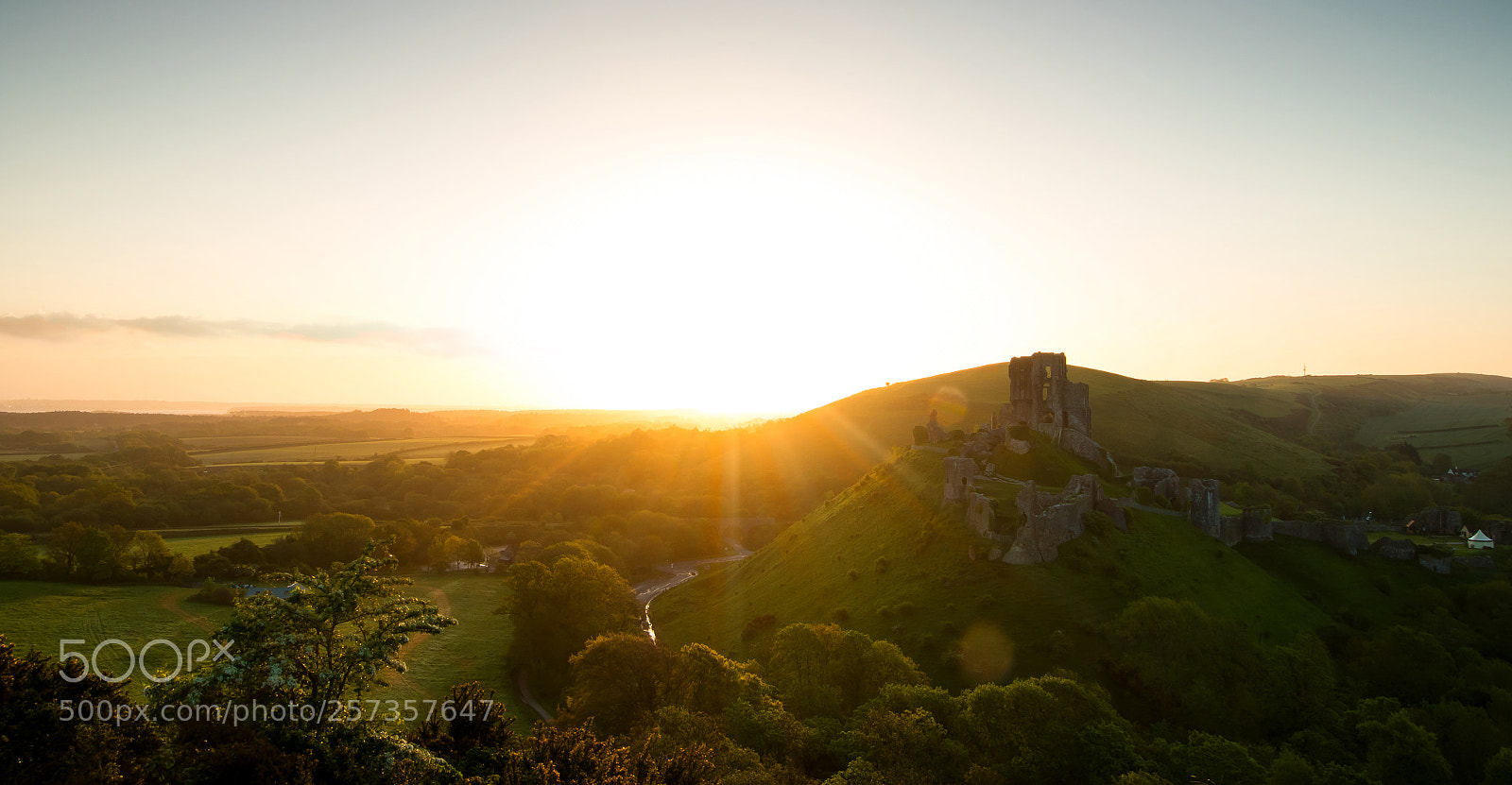 Canon EOS 7D Mark II sample photo. Corfe castle at sunrise photography
