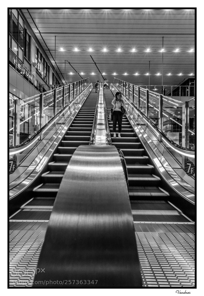 Canon EOS 5D Mark II sample photo. Escalator at osaka train photography