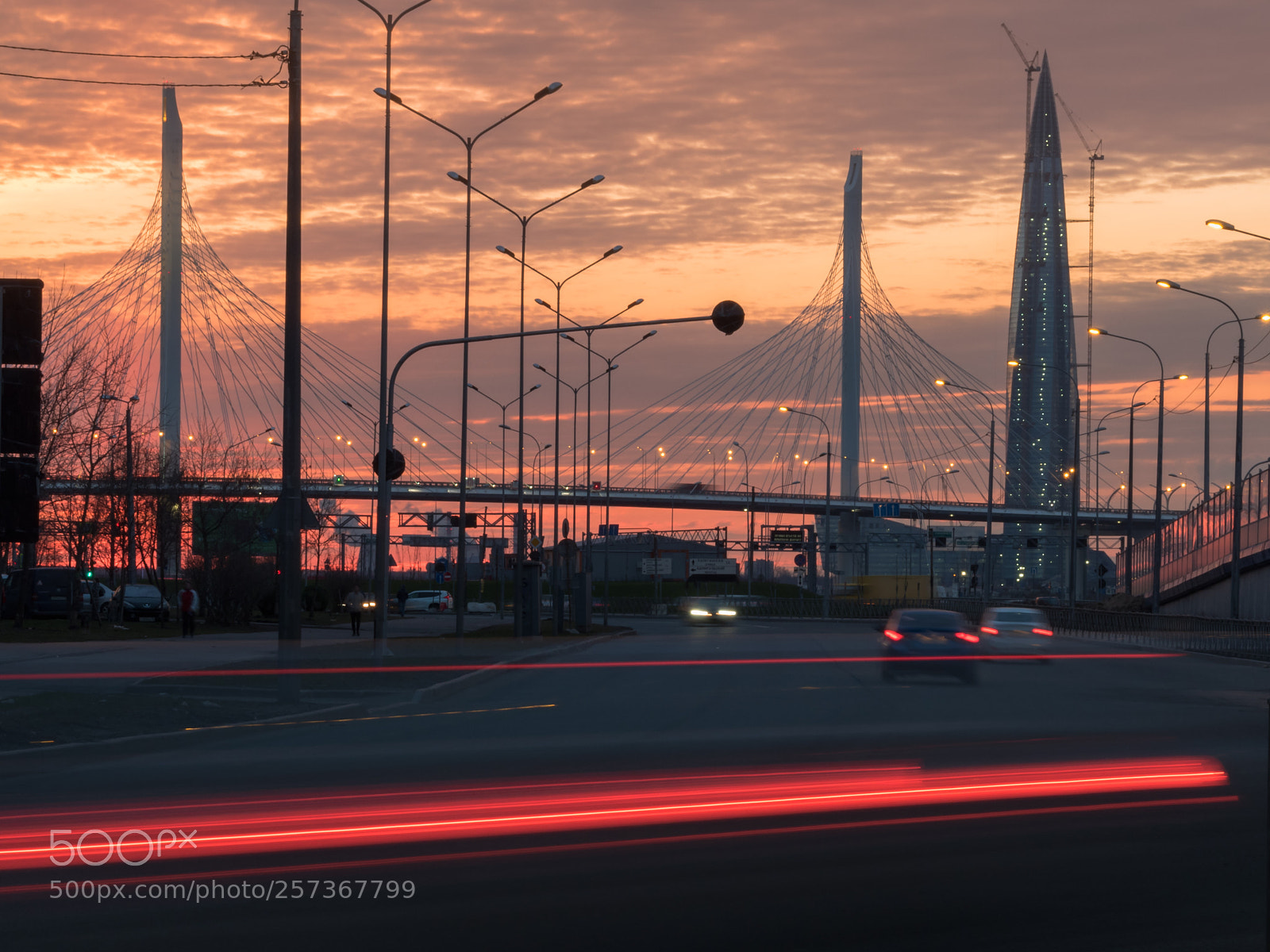 Olympus OM-D E-M5 II sample photo. Sunset over lakhta center photography