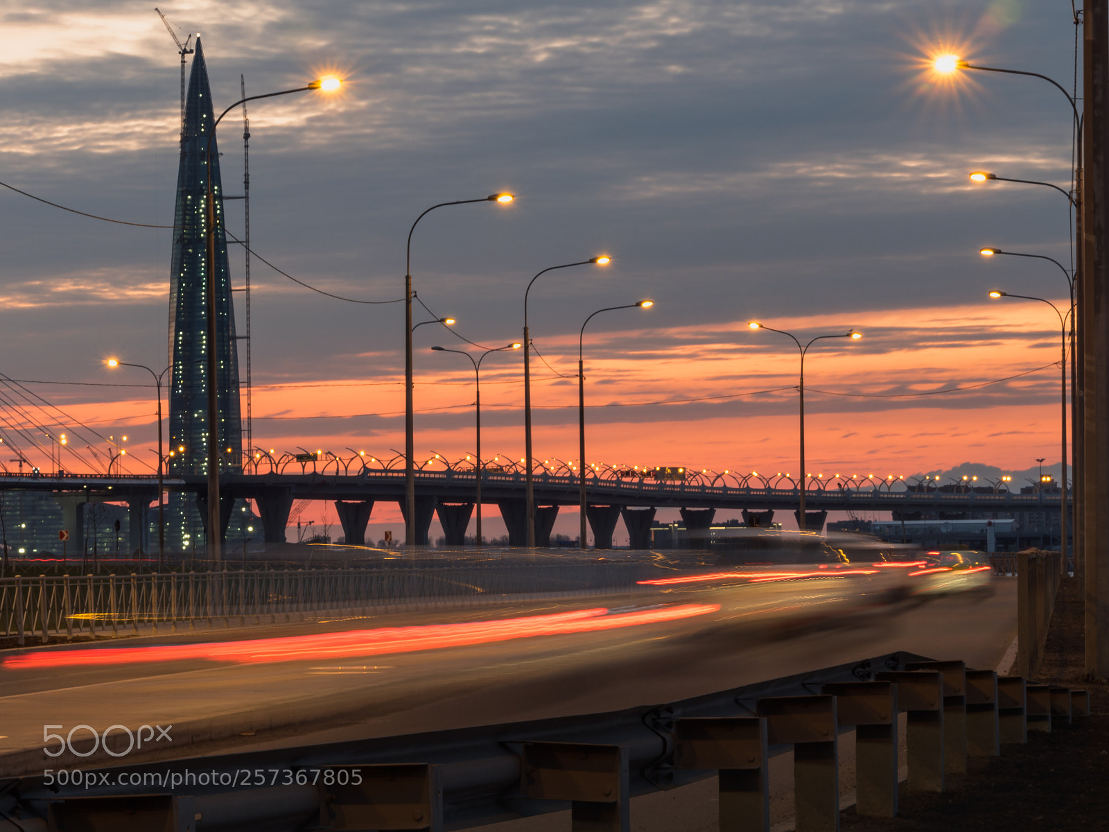 Olympus OM-D E-M5 II sample photo. Sunset over lakhta center photography