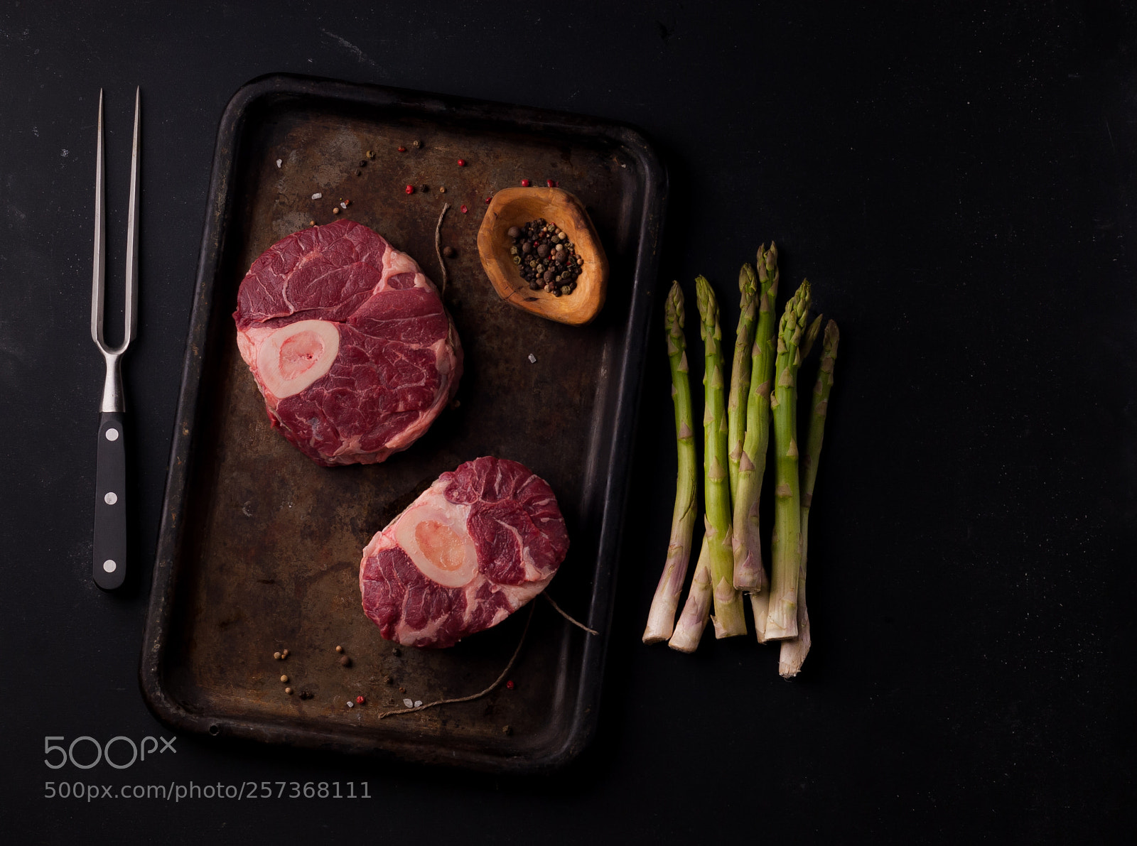 Nikon D200 sample photo. Osso buco and asparagus photography