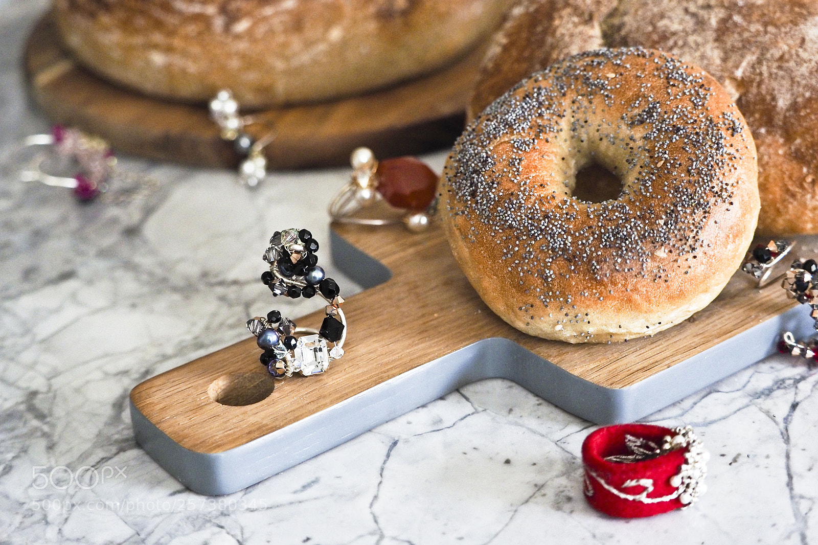 Olympus OM-D E-M1 sample photo. Bread and jewellery photography