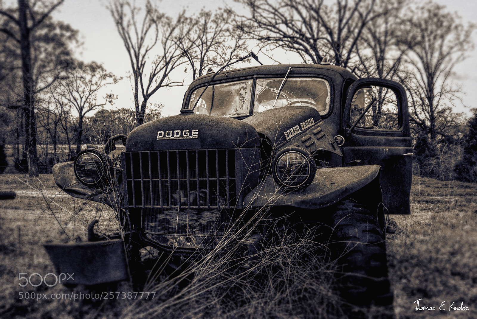Nikon D200 sample photo. Dodge power wagon bw photography