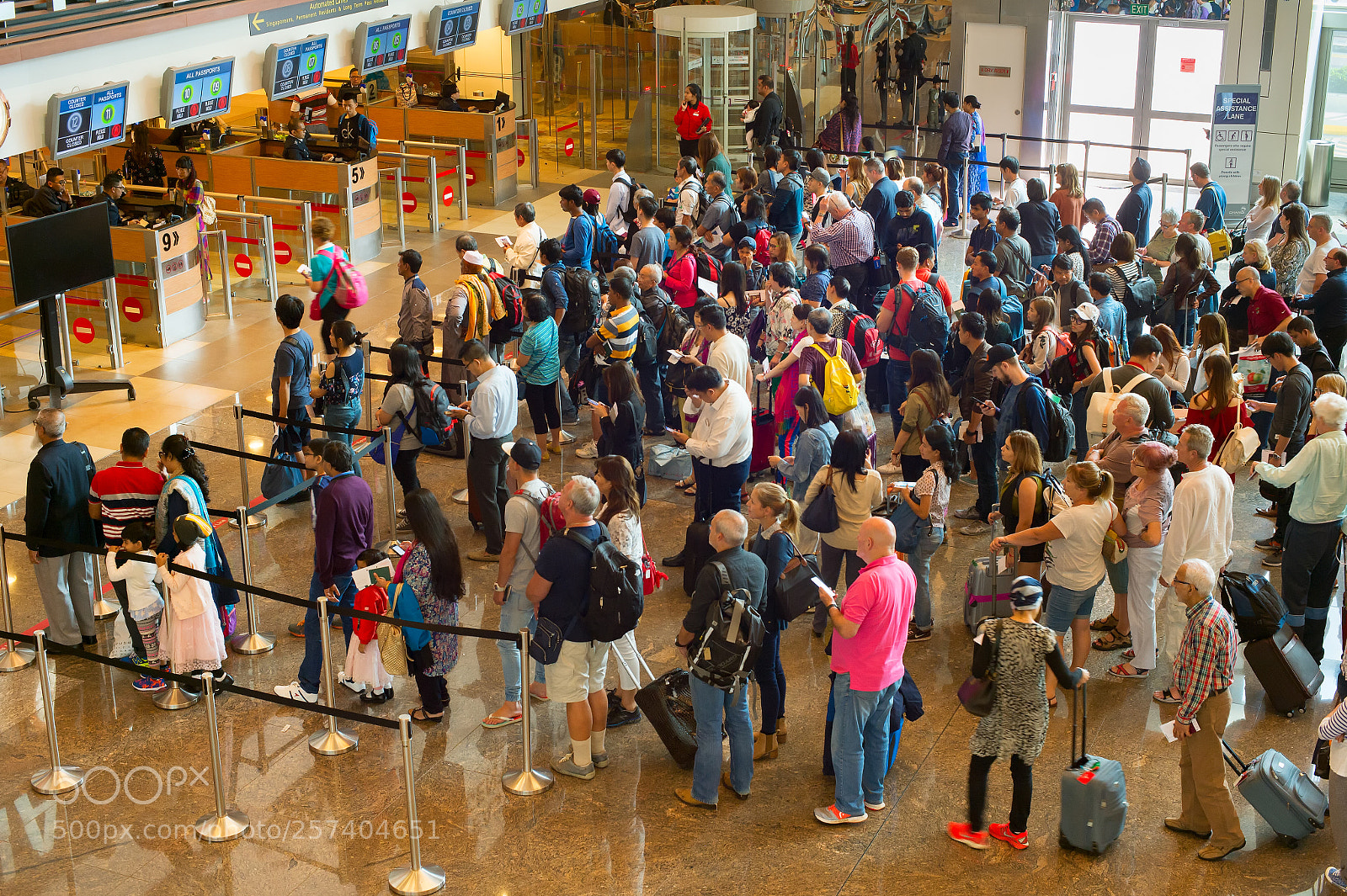 Nikon Df sample photo. People queue airport immigration photography