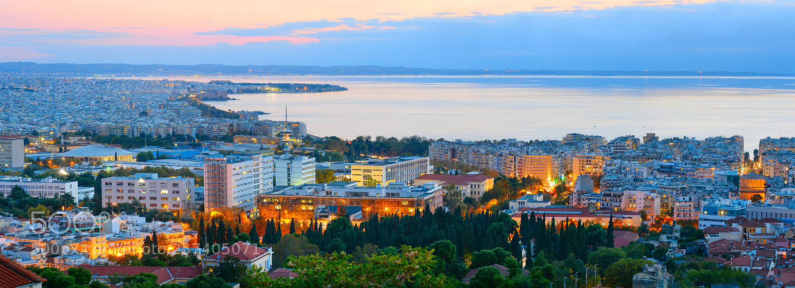 Nikon Df sample photo. Panorama of thessaloniki, twilight photography