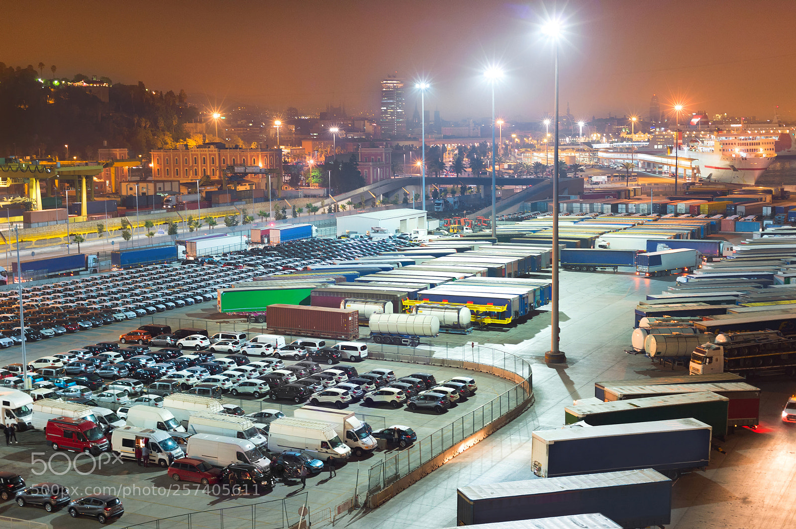 Nikon Df sample photo. Cars trucks parking barcelona photography