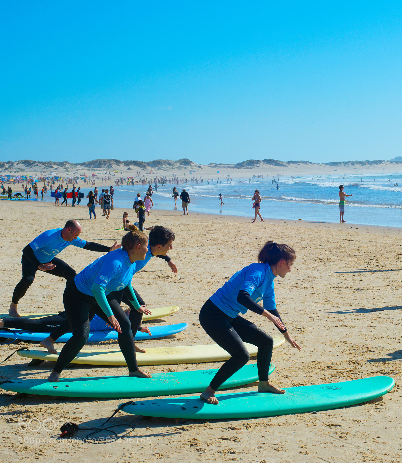 Nikon Df sample photo. Surfing lesson at beach photography