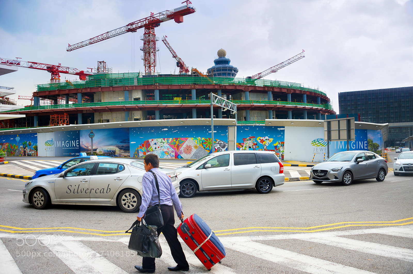 Nikon Df sample photo. Man luggage airport construction photography