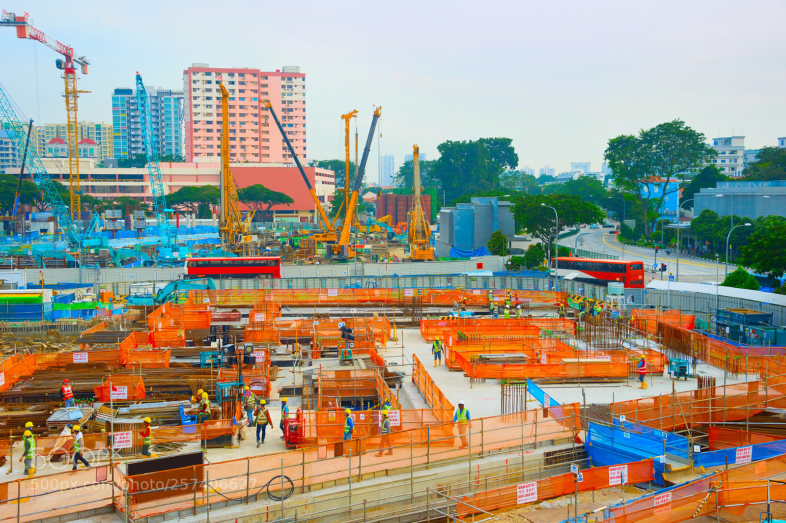 Nikon Df sample photo. Workers construction site basement photography