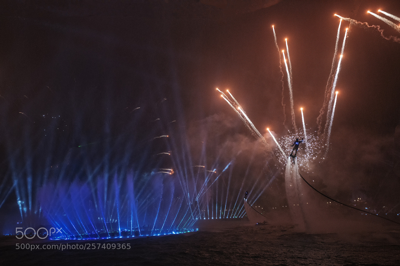 Sony a7R II sample photo. Fireworks with stunmen. photography