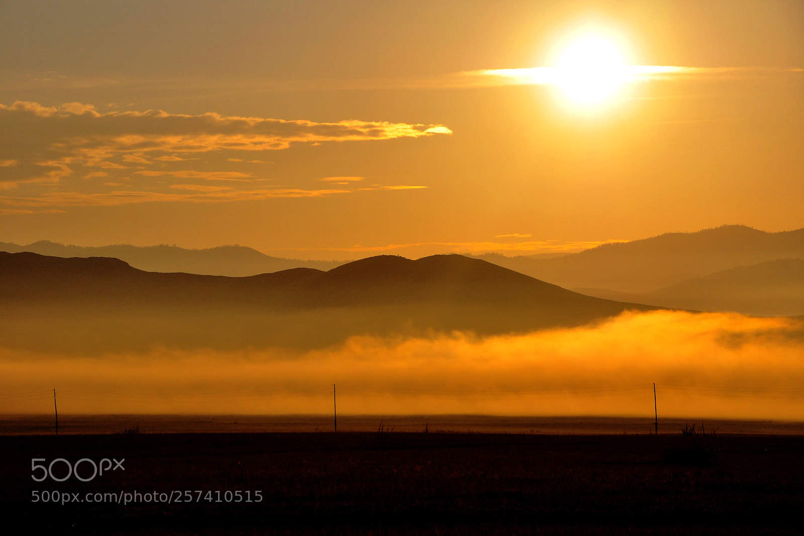 Nikon D90 sample photo. Mongolia-morning fog photography