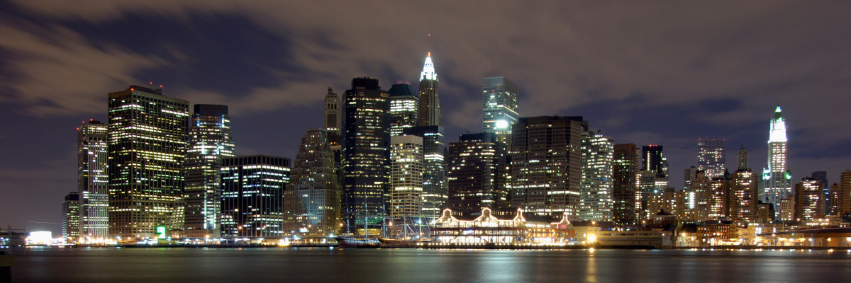 Nikon D2X sample photo. Nyc skyline at night photography