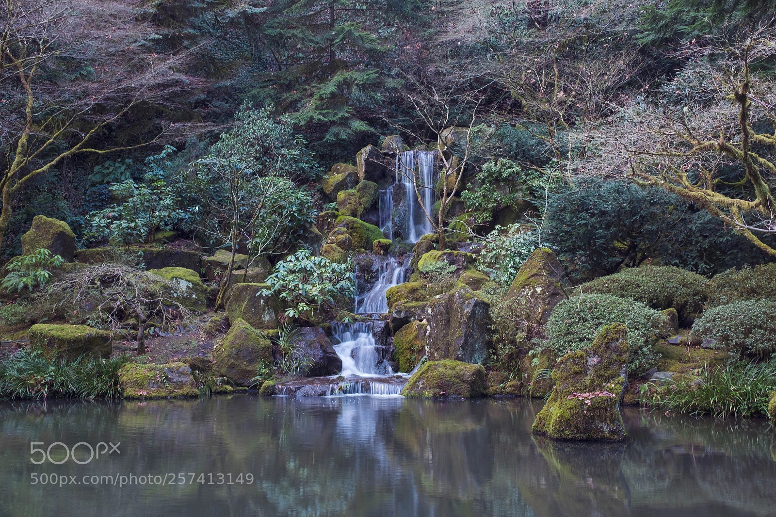 Fujifilm X100S sample photo. Garden waterfall photography