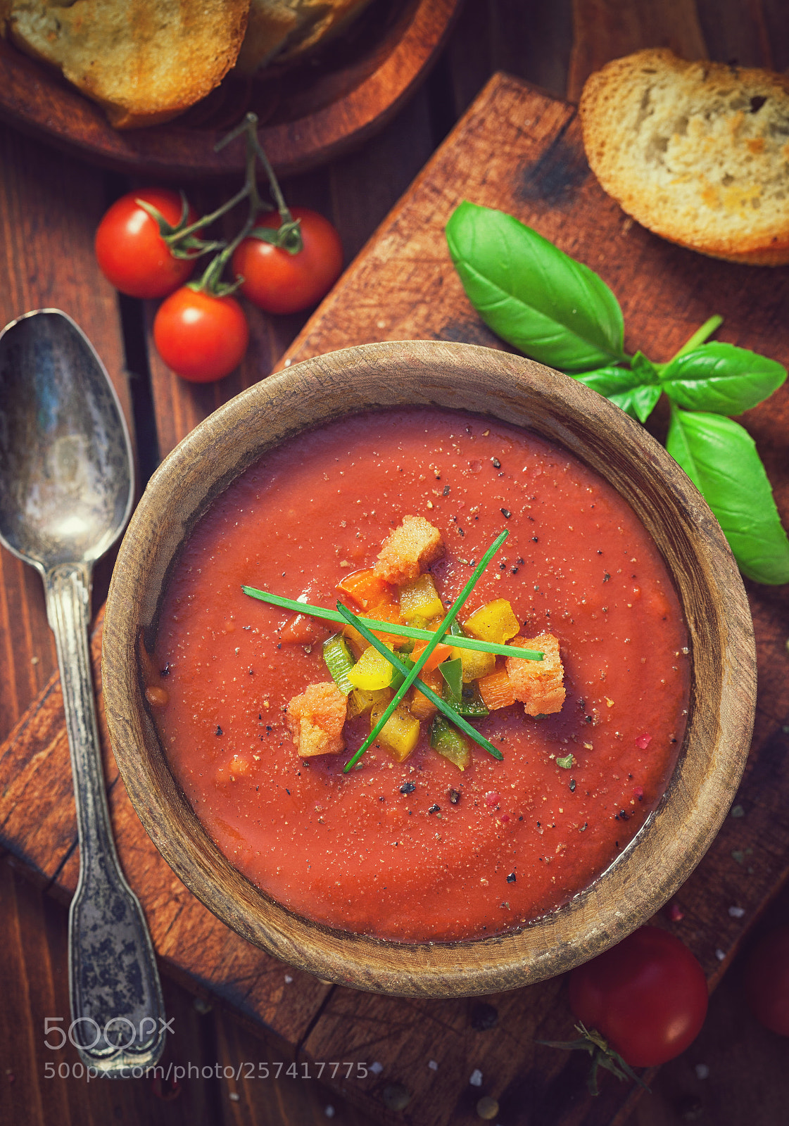 Canon EOS 5D Mark II sample photo. Fresh cold gazpacho soup photography