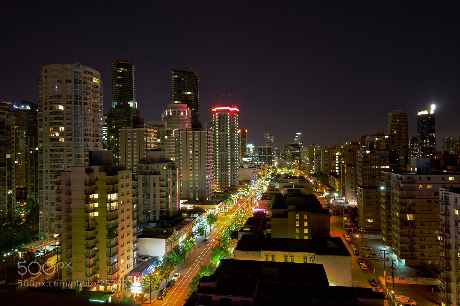 Sony a7 II sample photo. Vancouver by night photography