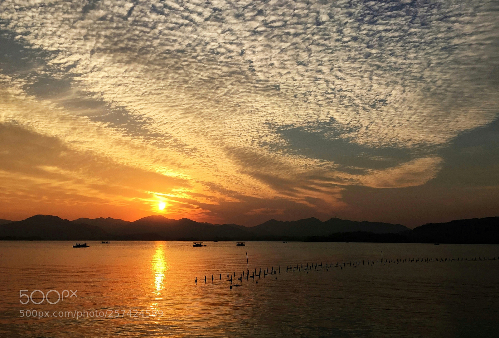 Apple iPhone 6 Plus sample photo. 西湖的夕阳美景 photography