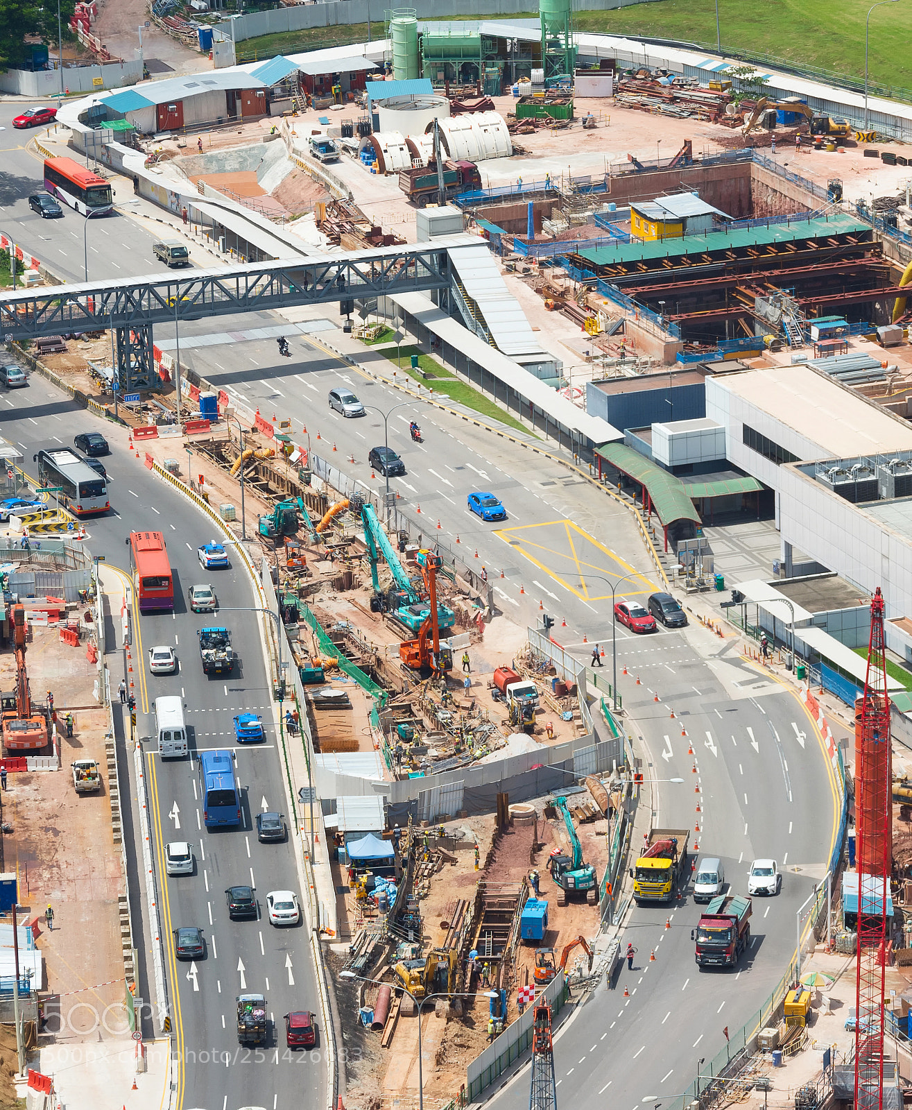 Nikon Df sample photo. Construction site. aerial view photography