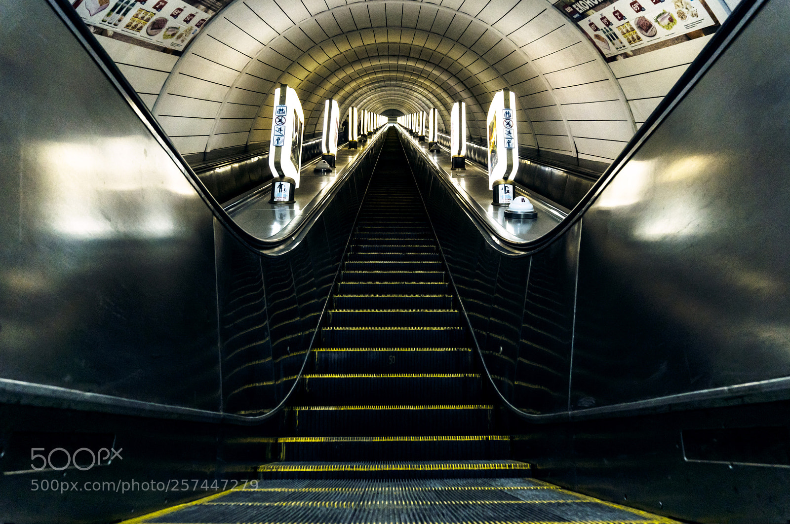 Sony a6300 sample photo. Subway escalator stairs with photography