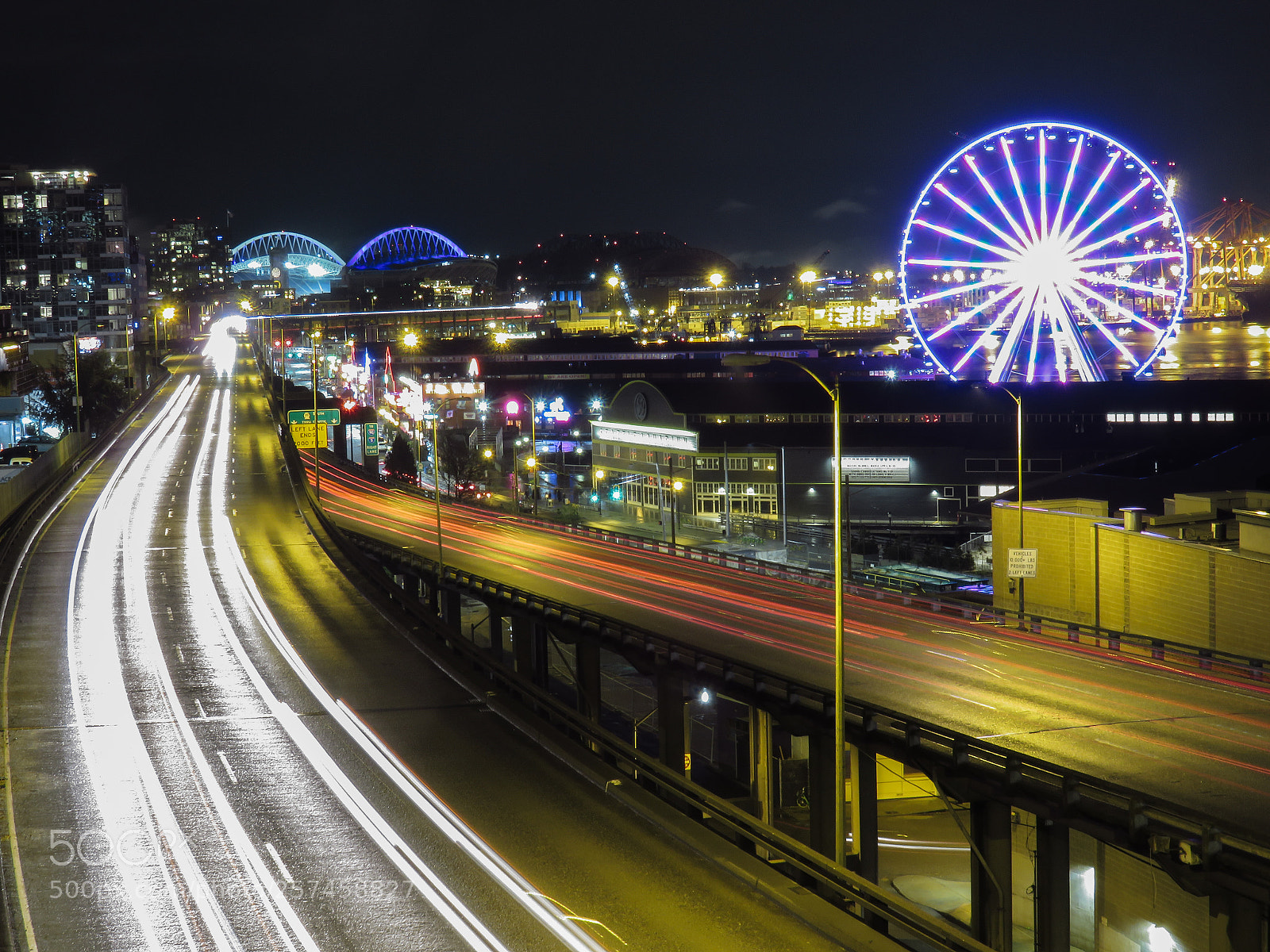 Canon PowerShot SX710 HS sample photo. Seattle by night photography