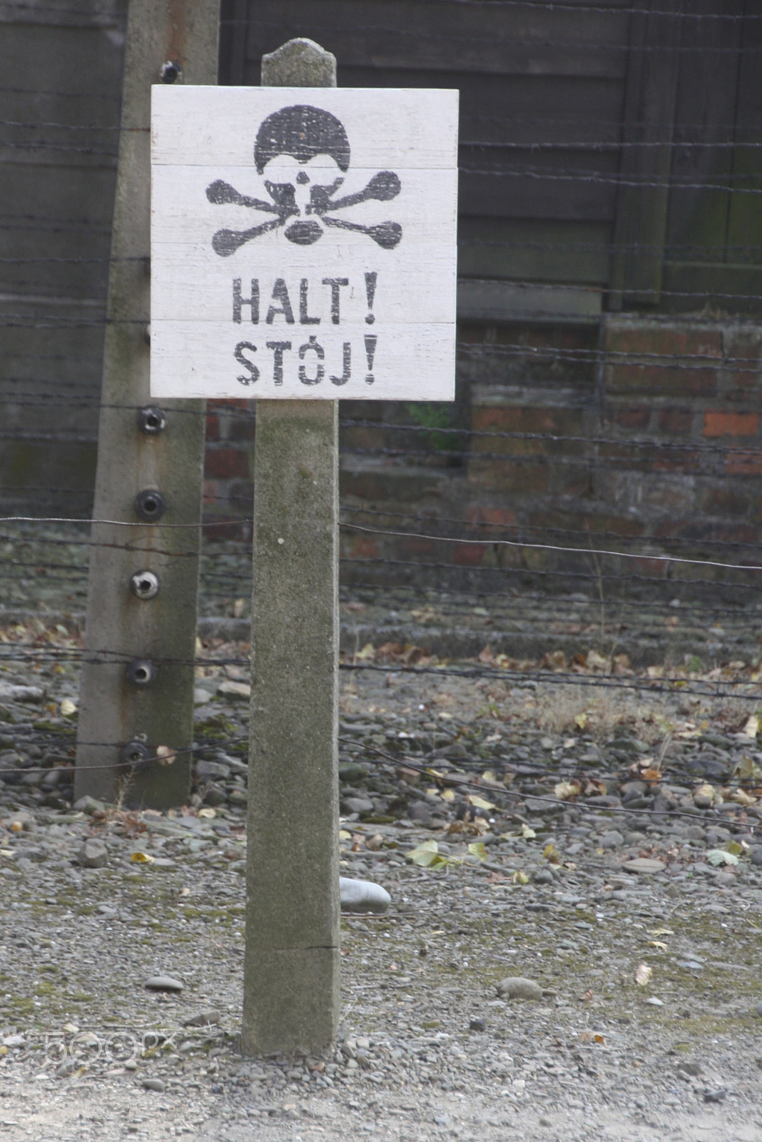 Canon EOS 1000D (EOS Digital Rebel XS / EOS Kiss F) sample photo. Stopsign in auschwitz photography