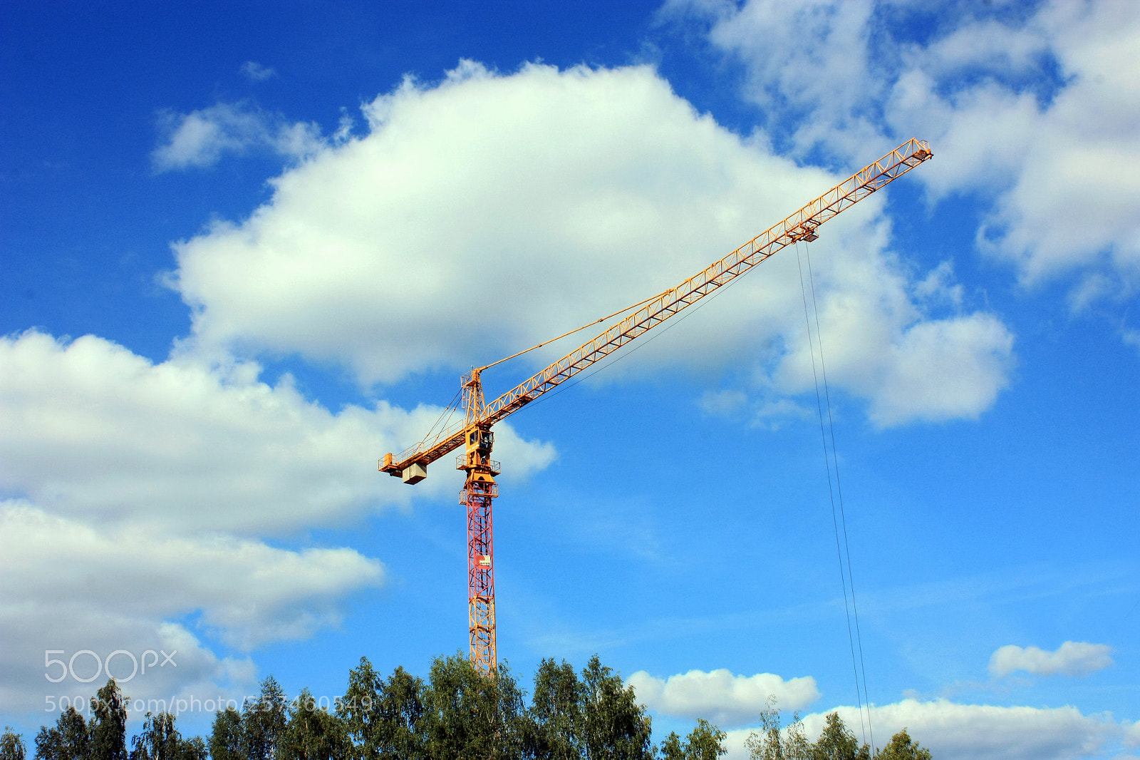 Canon EOS 450D (EOS Rebel XSi / EOS Kiss X2) sample photo. Construction crane in summer photography