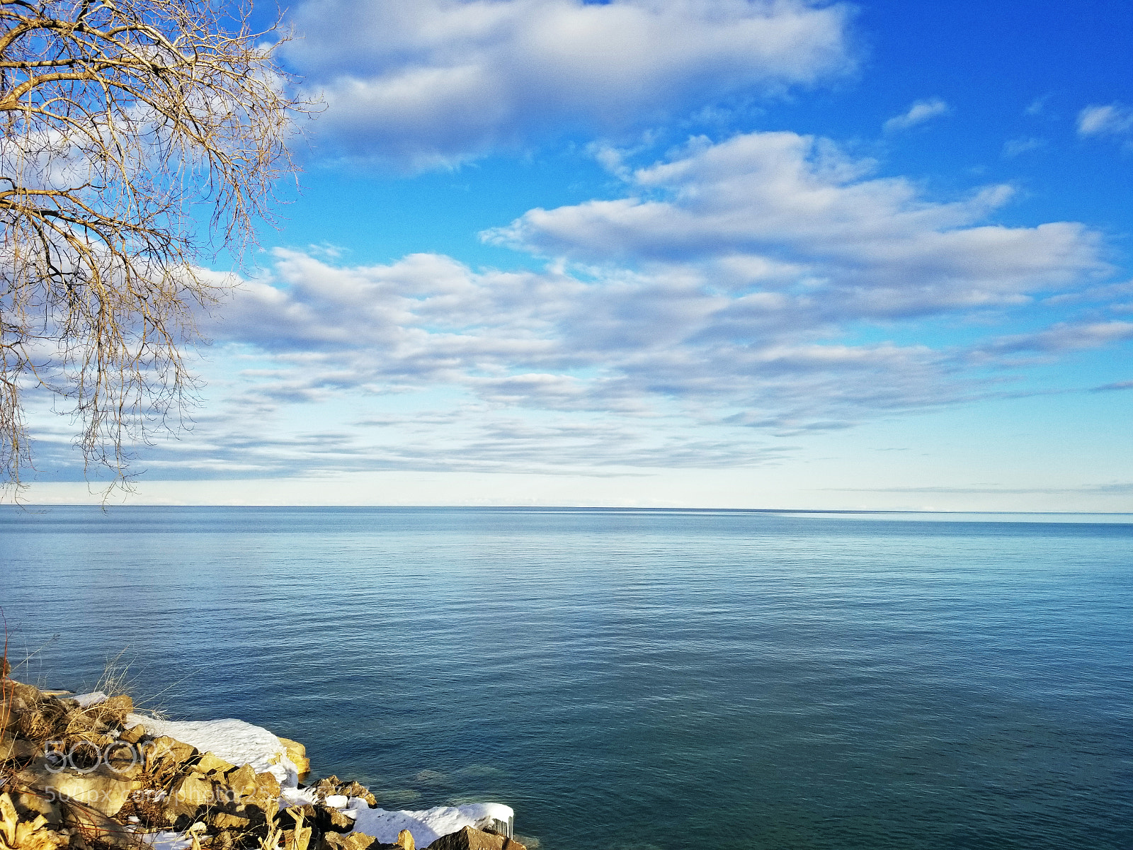 Samsung Galaxy S8 sample photo. Clouds over lake michigan photography