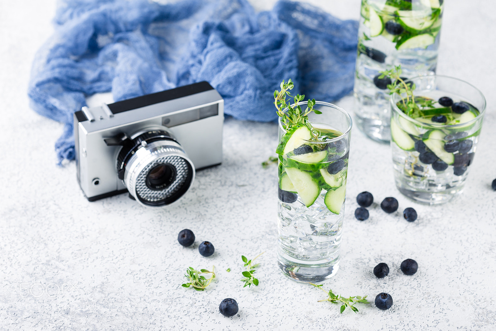 Canon EOS 6D sample photo. Detox water with blueberry photography