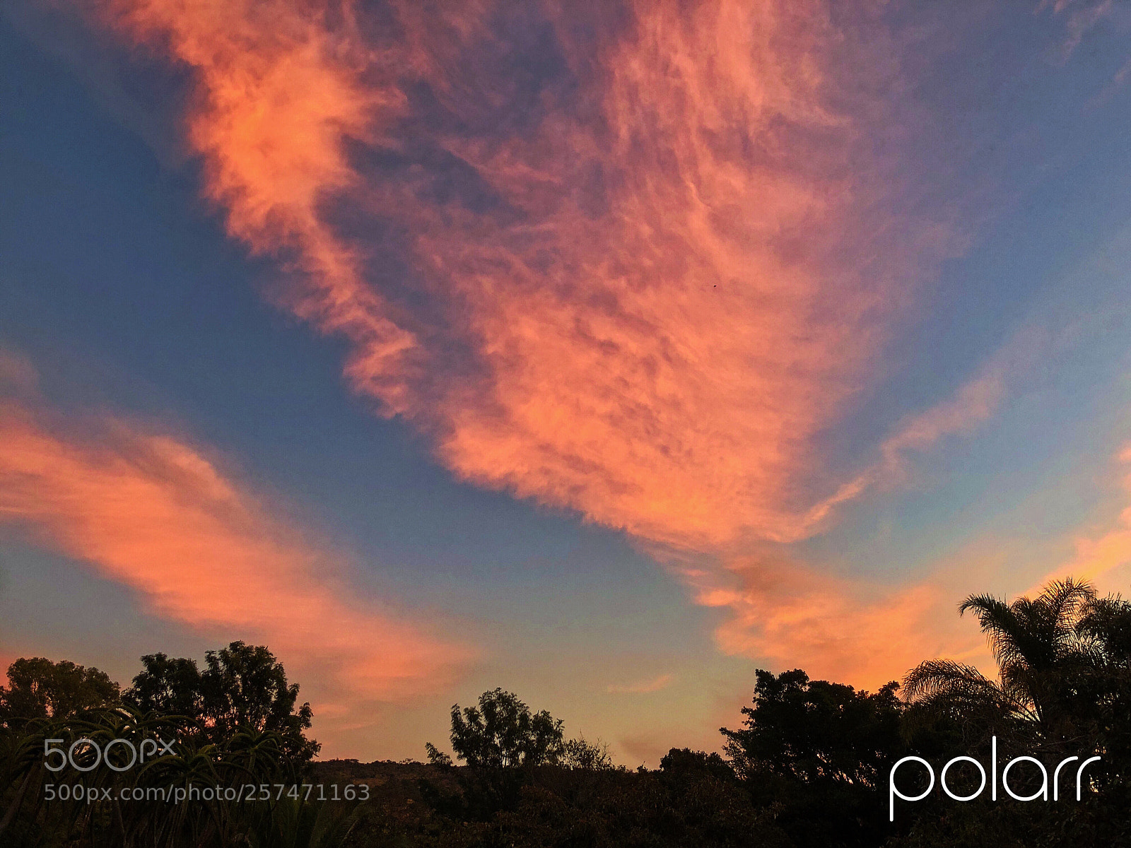 Apple iPhone X sample photo. Golden cirrus cloud photography