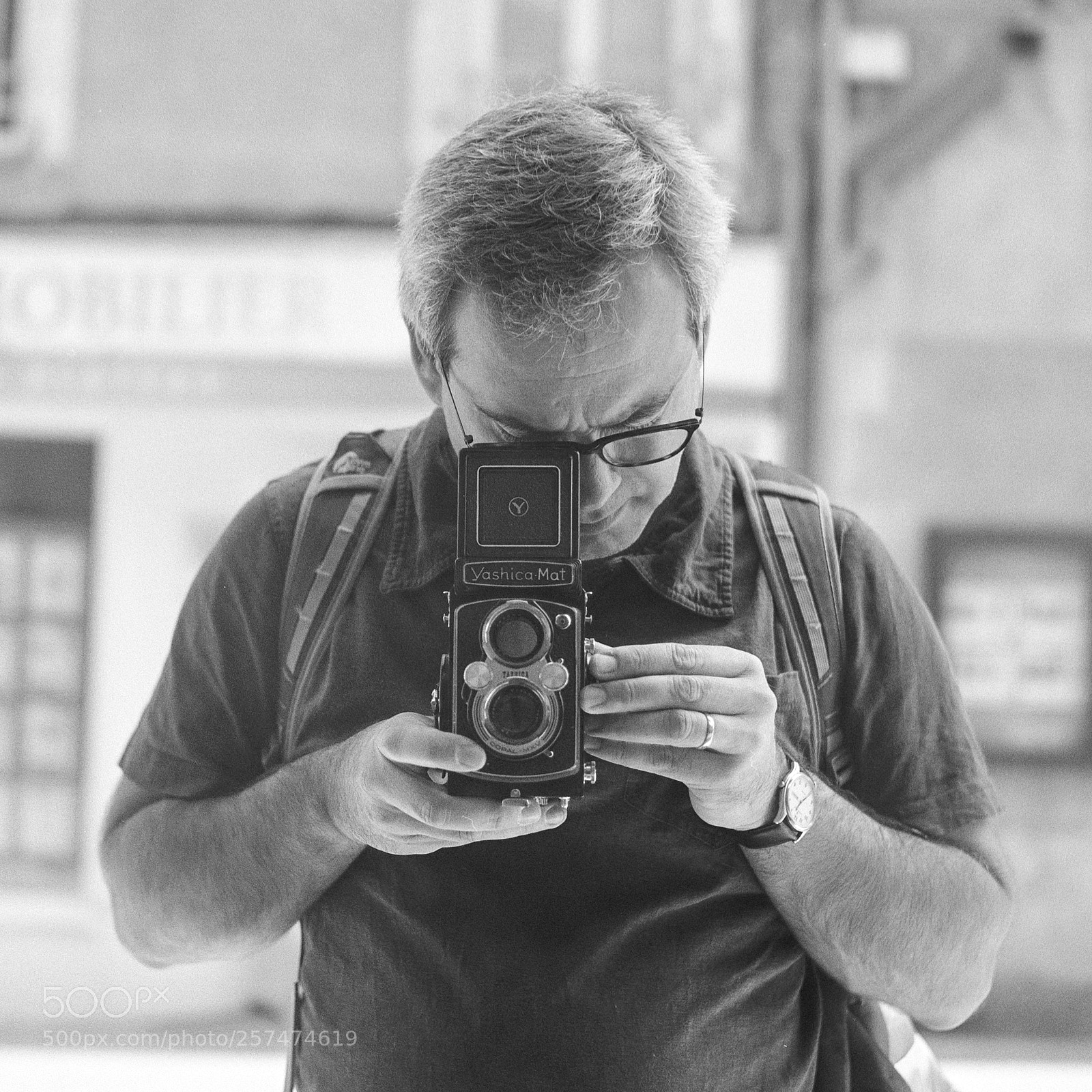 Nikon D610 sample photo. Self-portrait with yashica mat photography