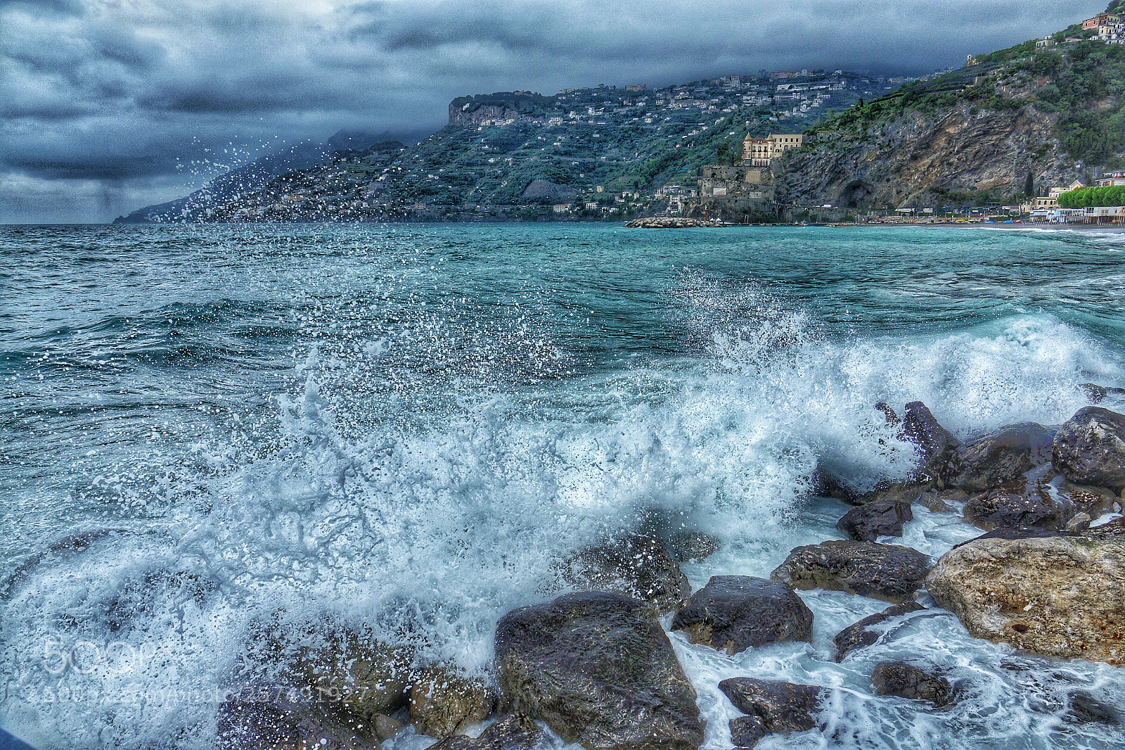Sony Cyber-shot DSC-RX10 III sample photo. Rain over amalfi photography