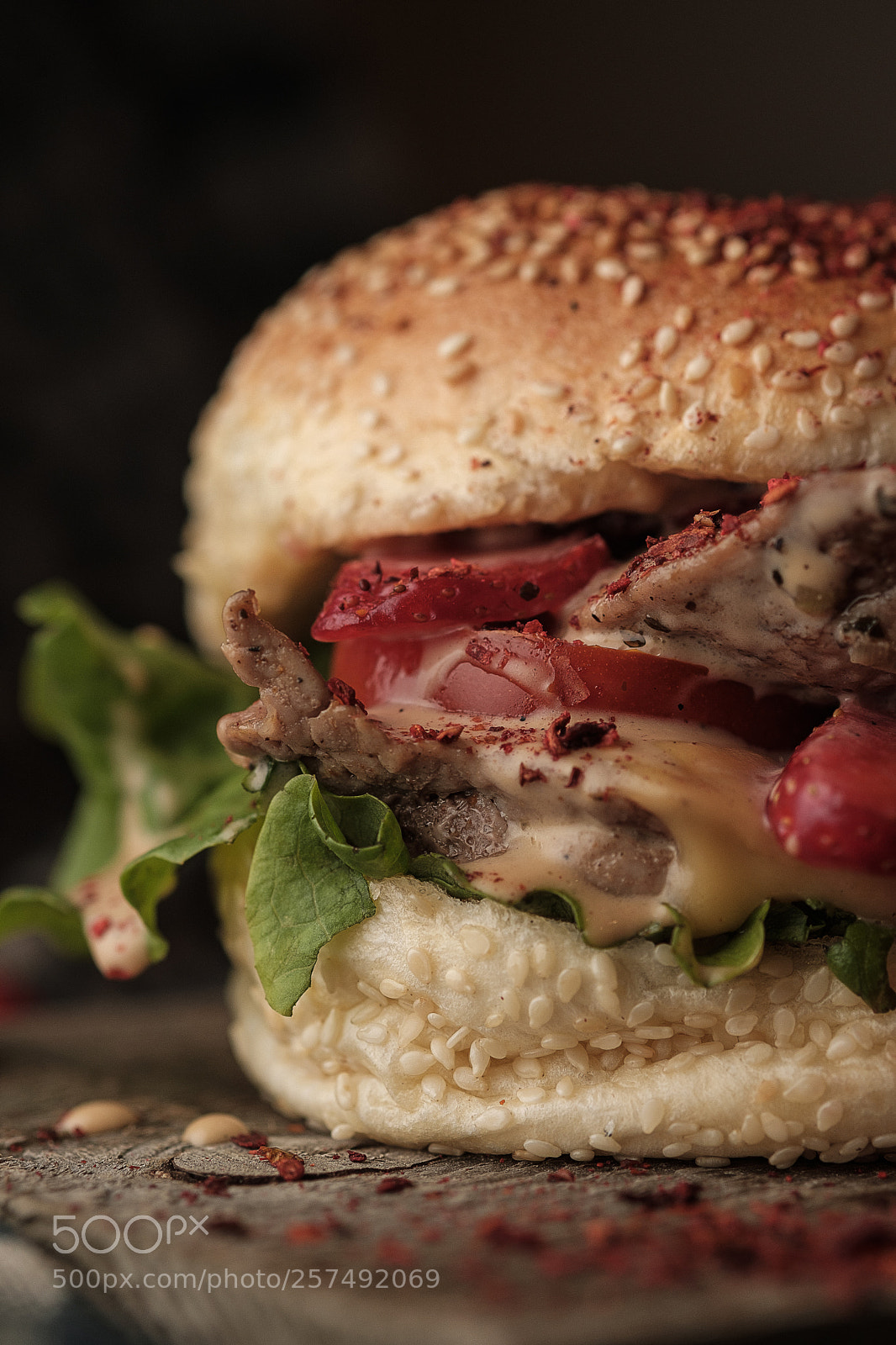 Fujifilm X-T20 sample photo. Burger with pork steak photography