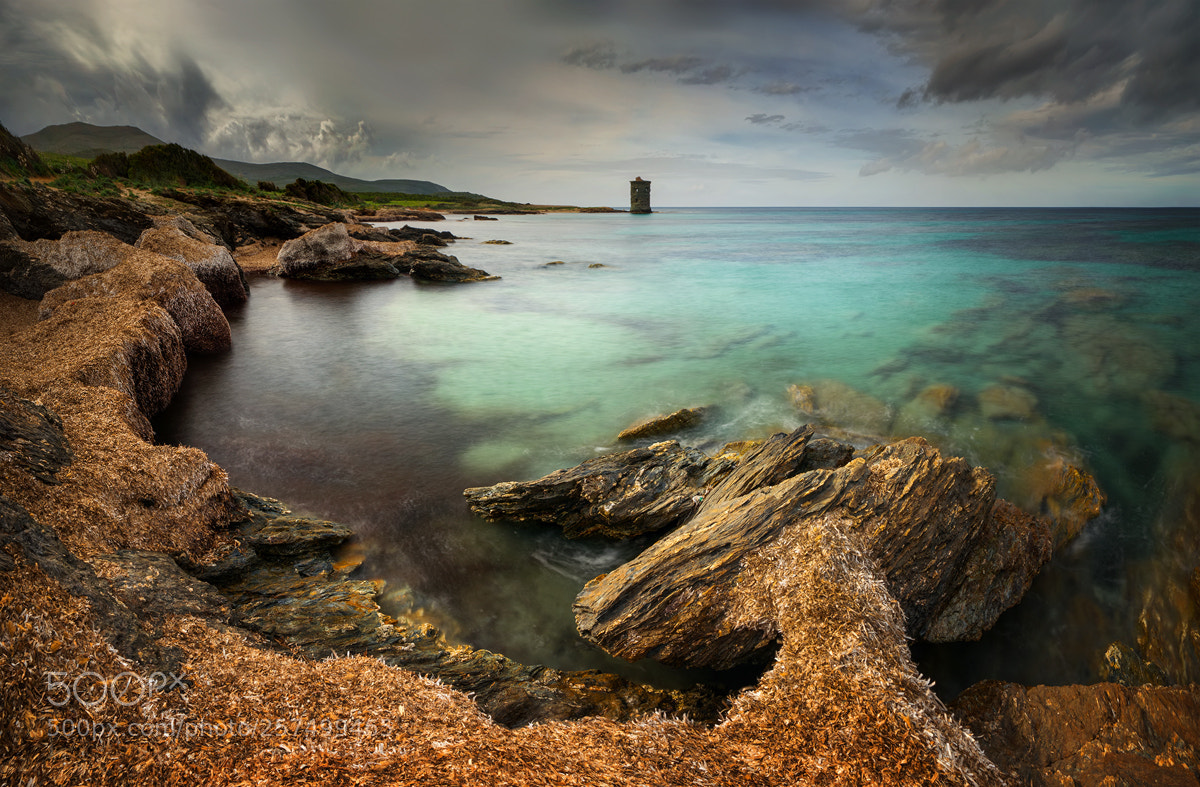 Sony a7R sample photo. Cap corse tower photography