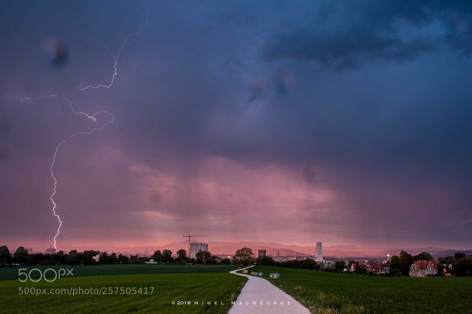 Nikon D5500 sample photo. Basel thunderstorm with lightning photography