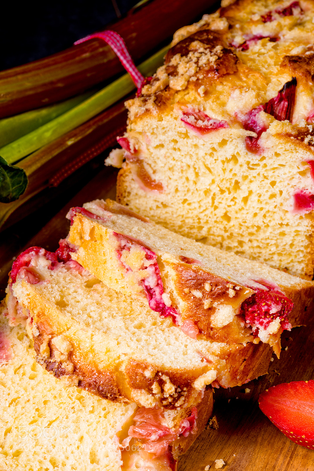 Nikon D810 sample photo. Brioches with rhubarb, strawberry photography