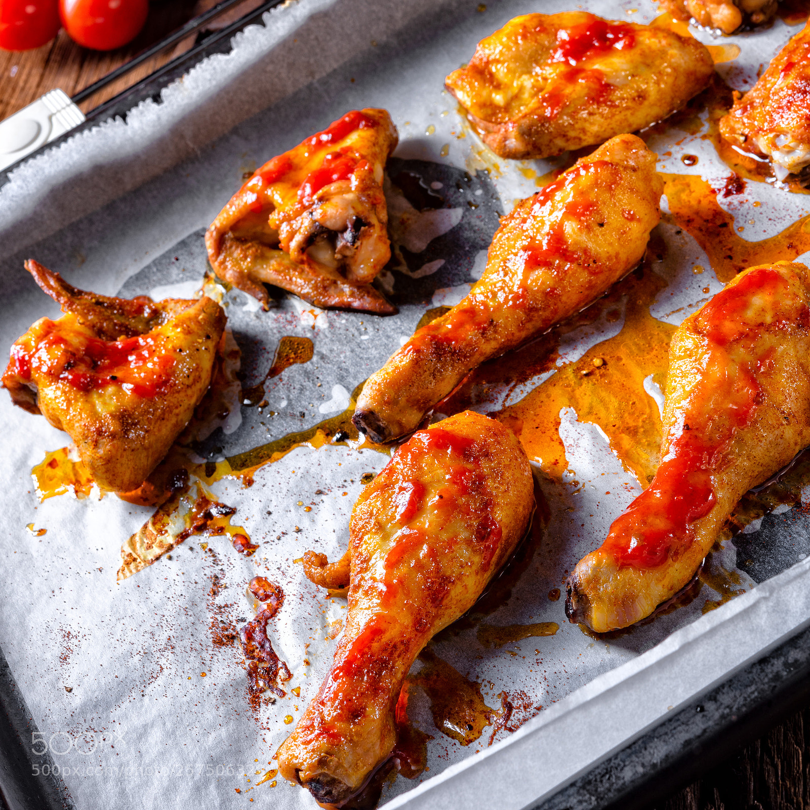 Nikon D810 sample photo. Rustic backed chicken wings,legs photography