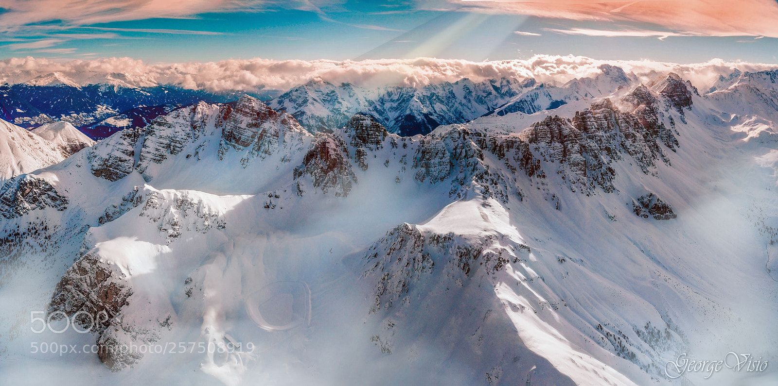 DJI FC220 sample photo. Over the snowy peaks photography