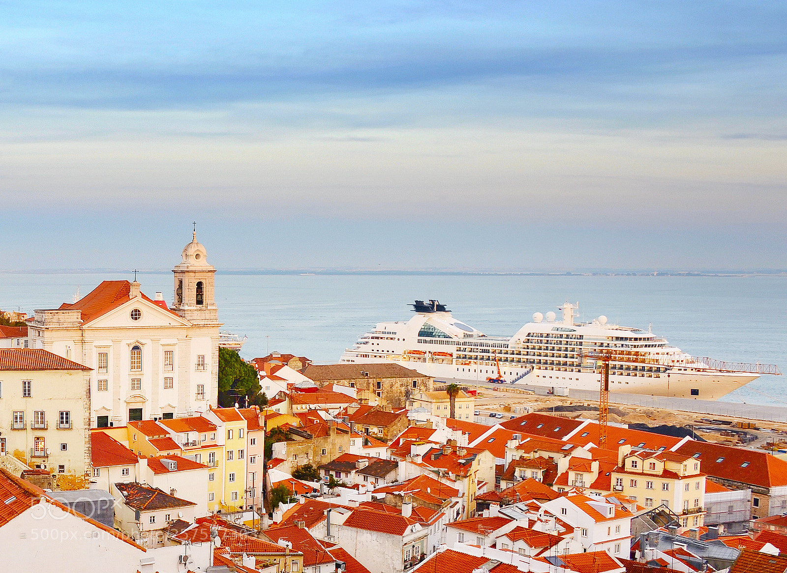 Nikon Df sample photo. Cruise ship in lisbon photography