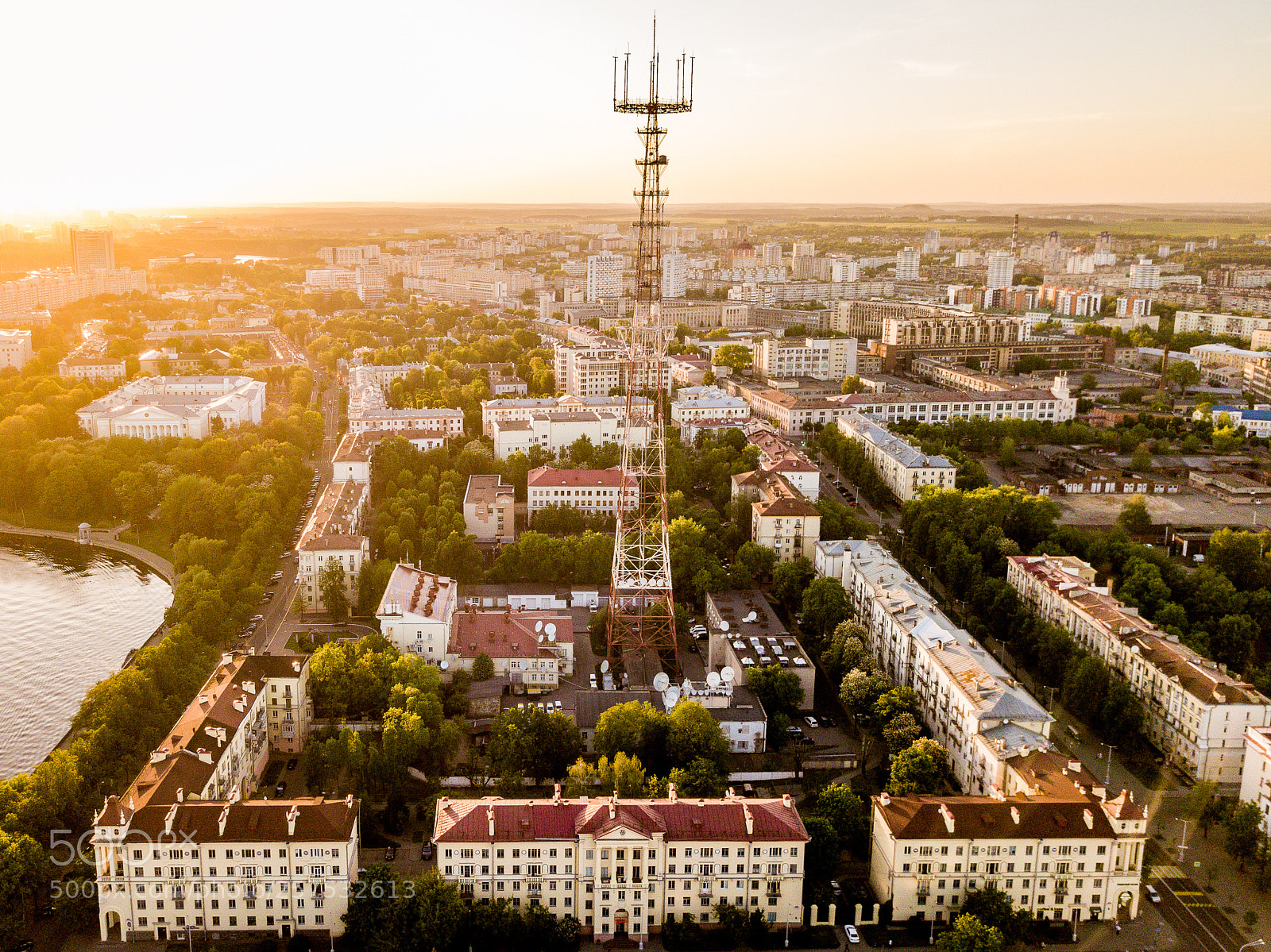 DJI FC220 sample photo. Radio sunset photography