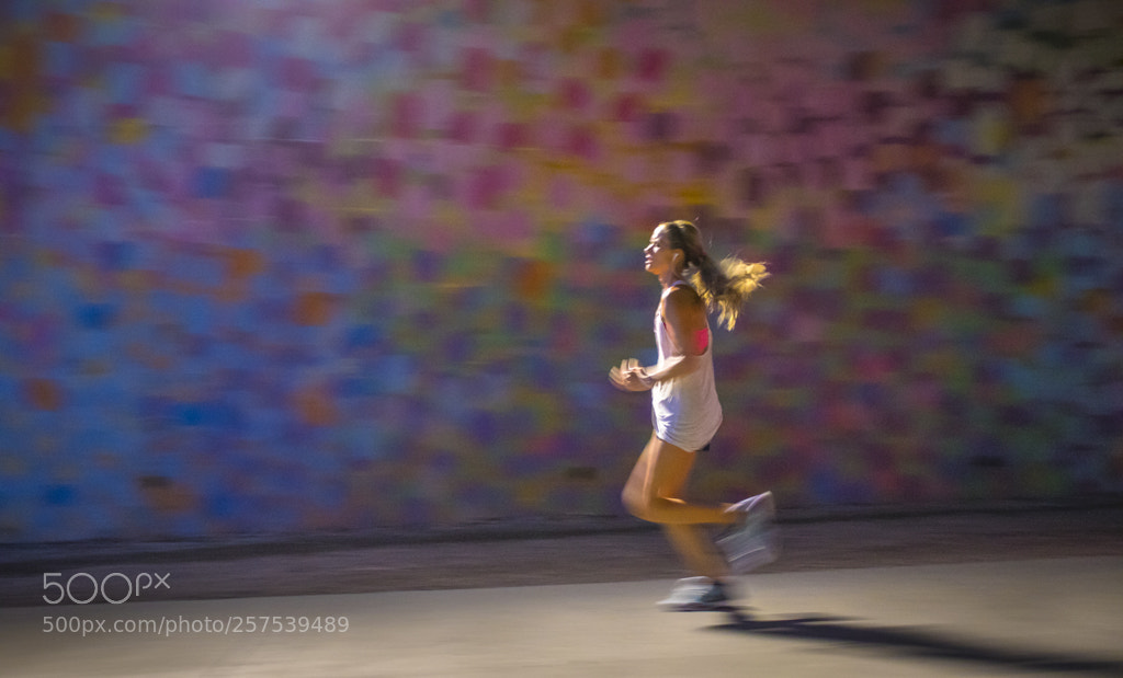 Canon EOS 7D Mark II sample photo. Night runner photography