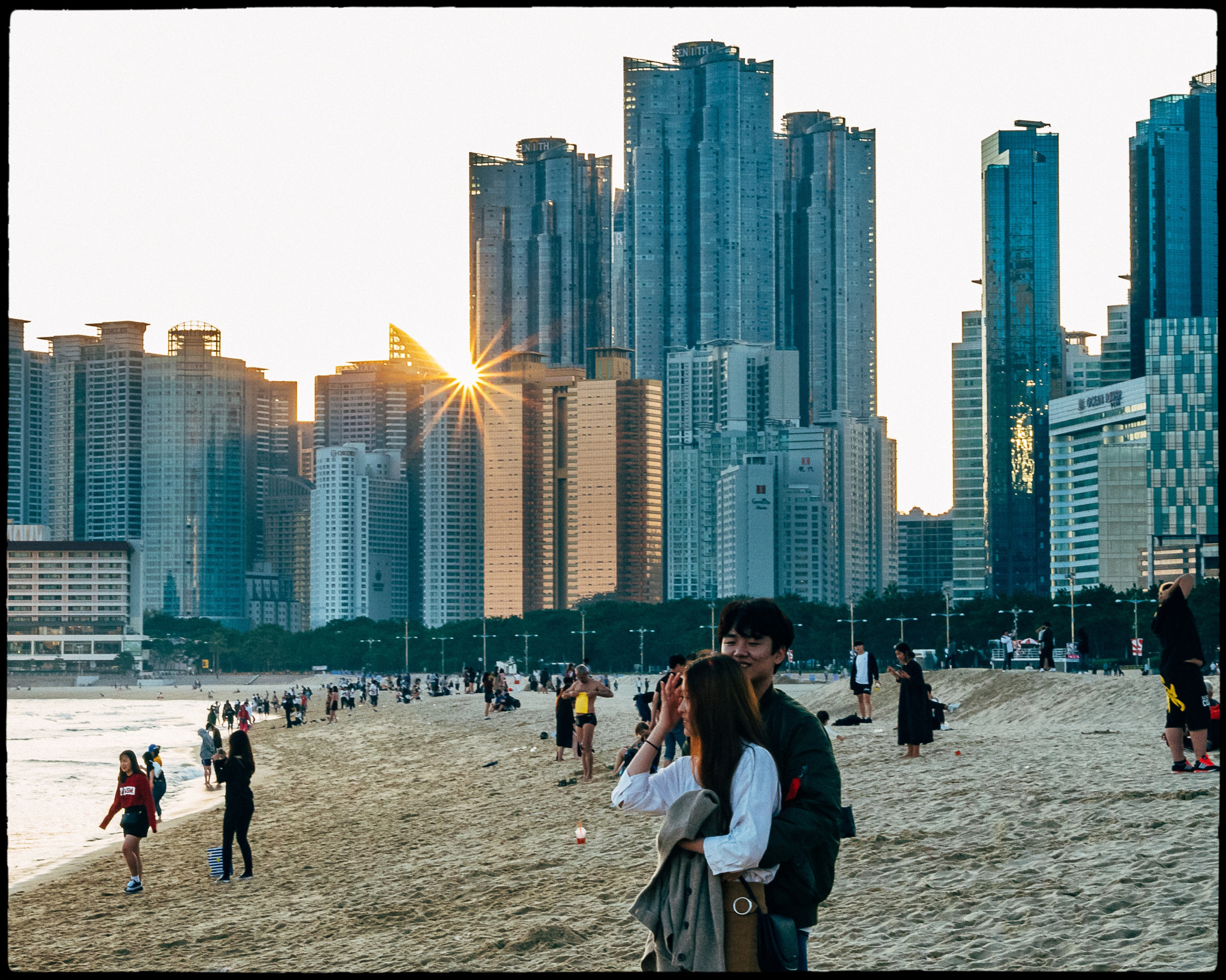 Panasonic Lumix DMC-GM5 sample photo. Sunset at haeundae beach - busan photography