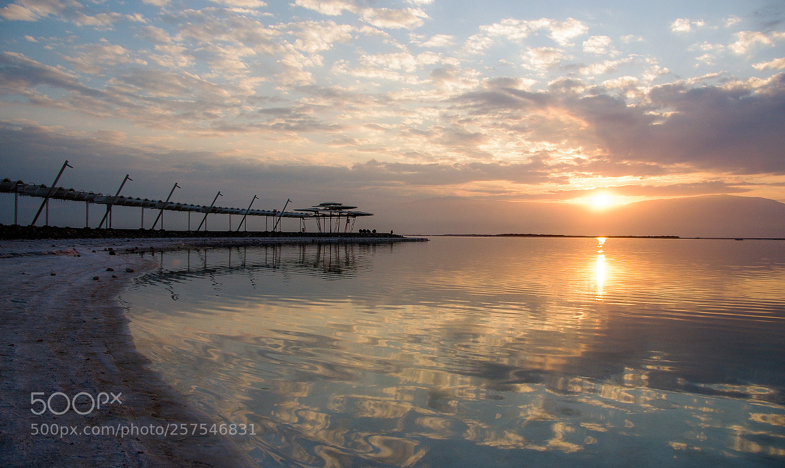 Pentax K-x sample photo. Sunrise above dead sea. photography