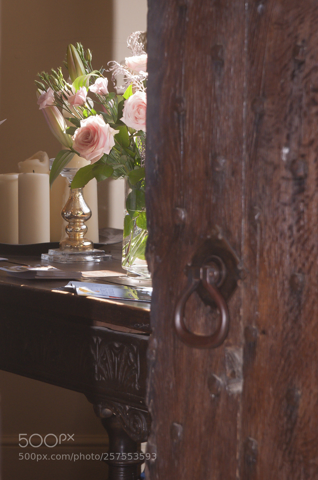 Nikon D90 sample photo. Roses behind a door photography