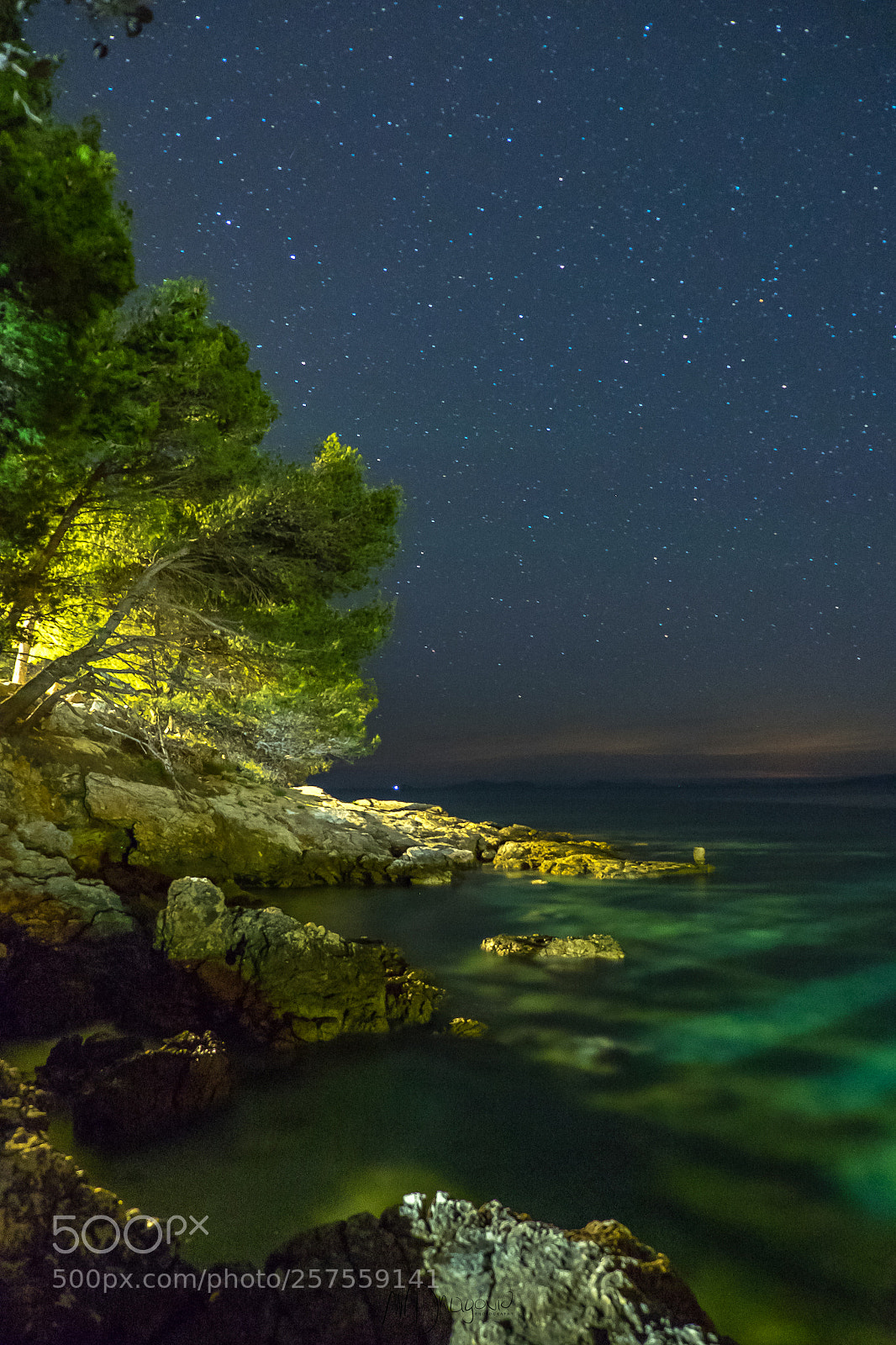 Fujifilm X-T10 sample photo. Murter seashore night photography
