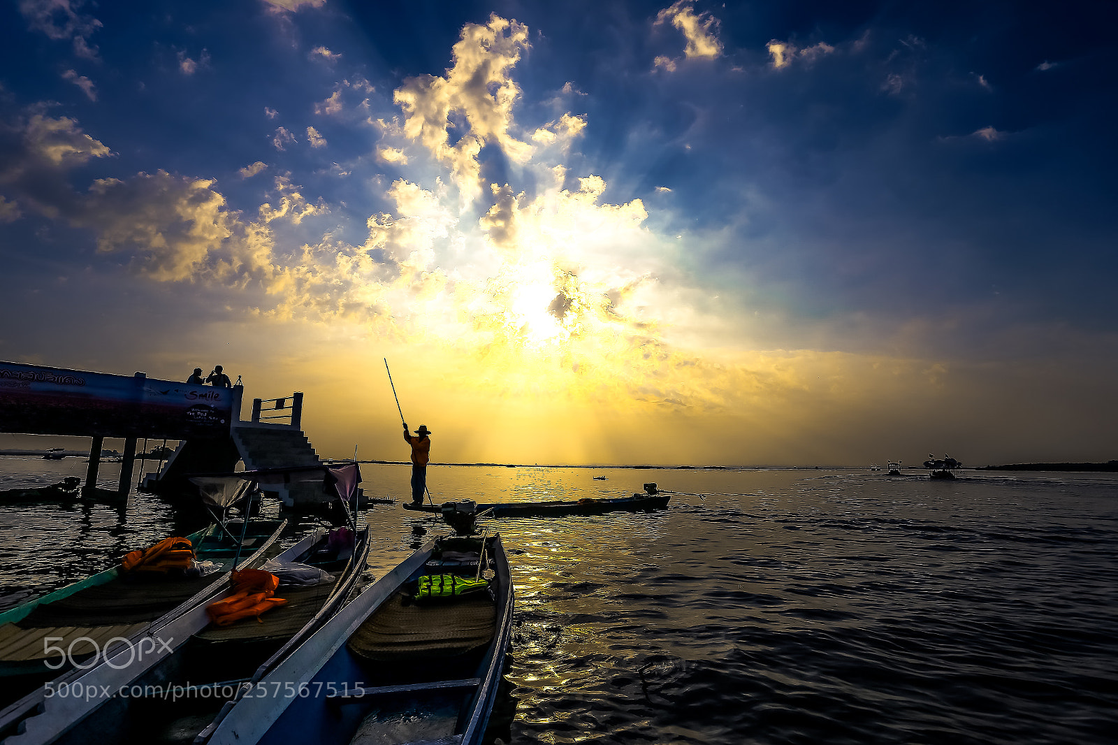 Canon EOS 6D sample photo. Fisherman with sunset,thailand. photography