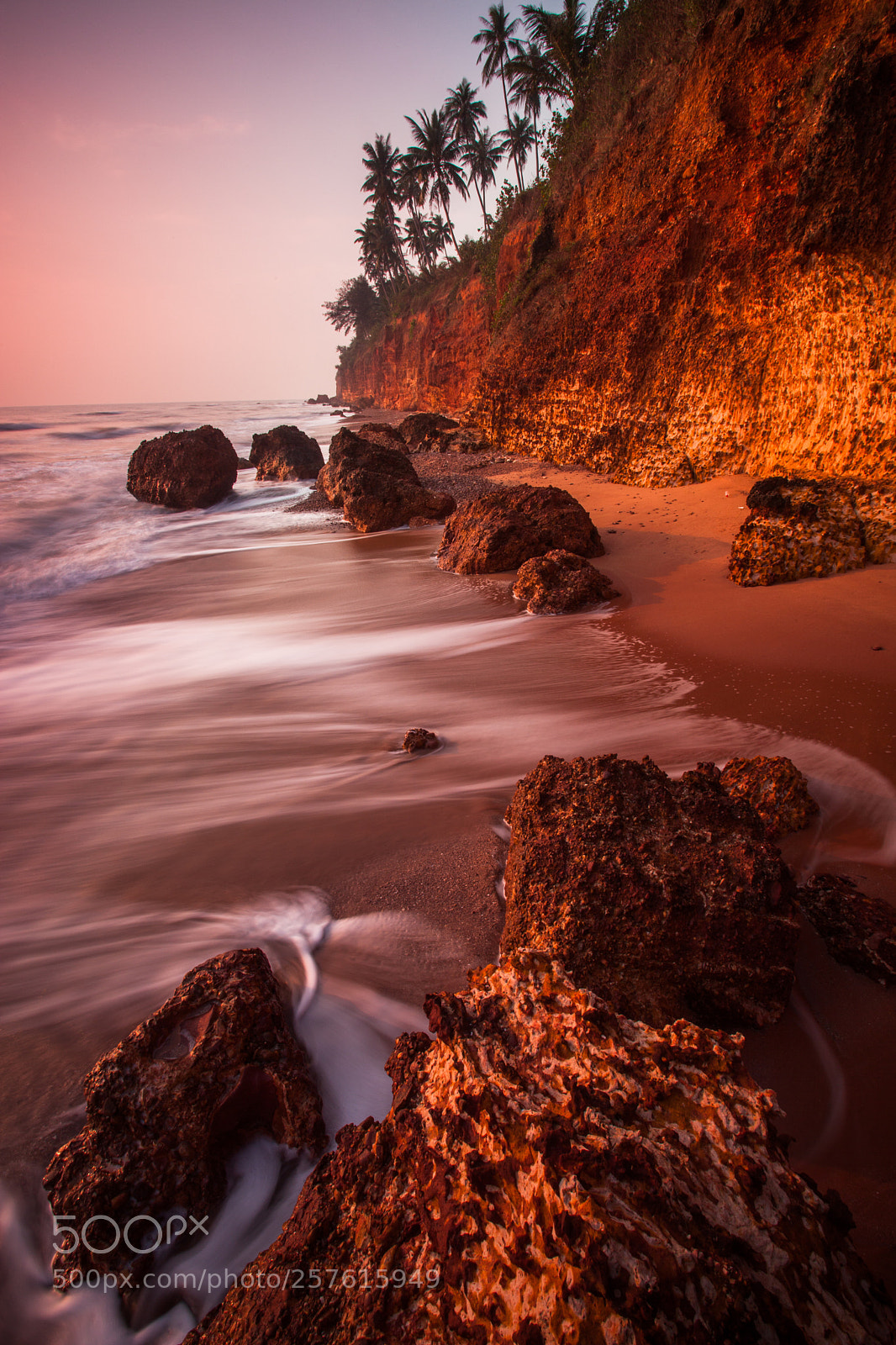 Canon EOS 5D Mark II sample photo. Red cliffs beach photography