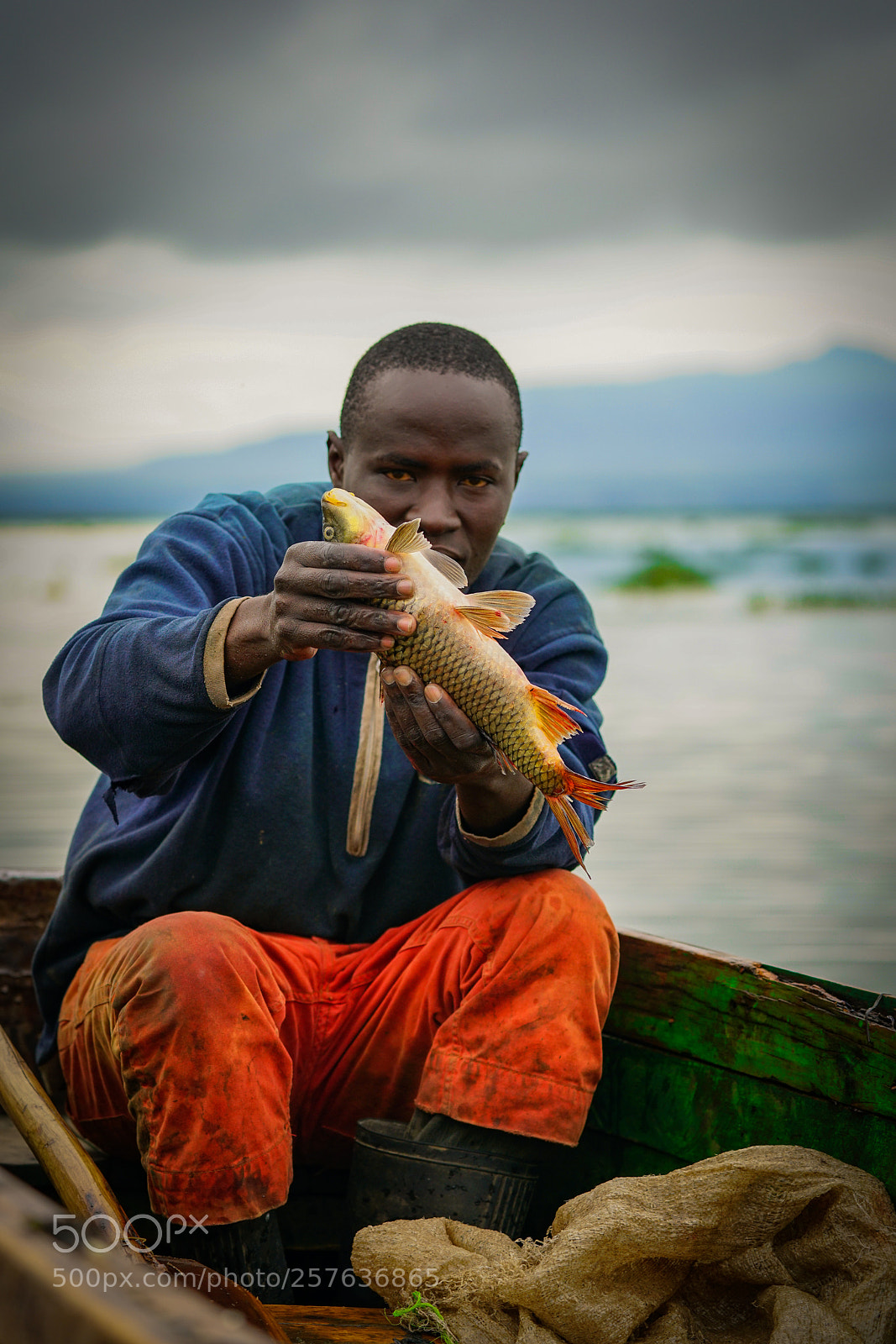 Sony a7R II sample photo. Fisherman in lake naivasha photography