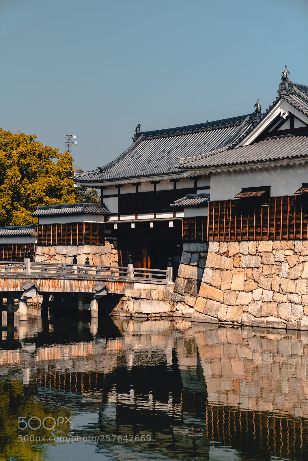 Sony a7R III sample photo. Hiroshima castle walls slice photography