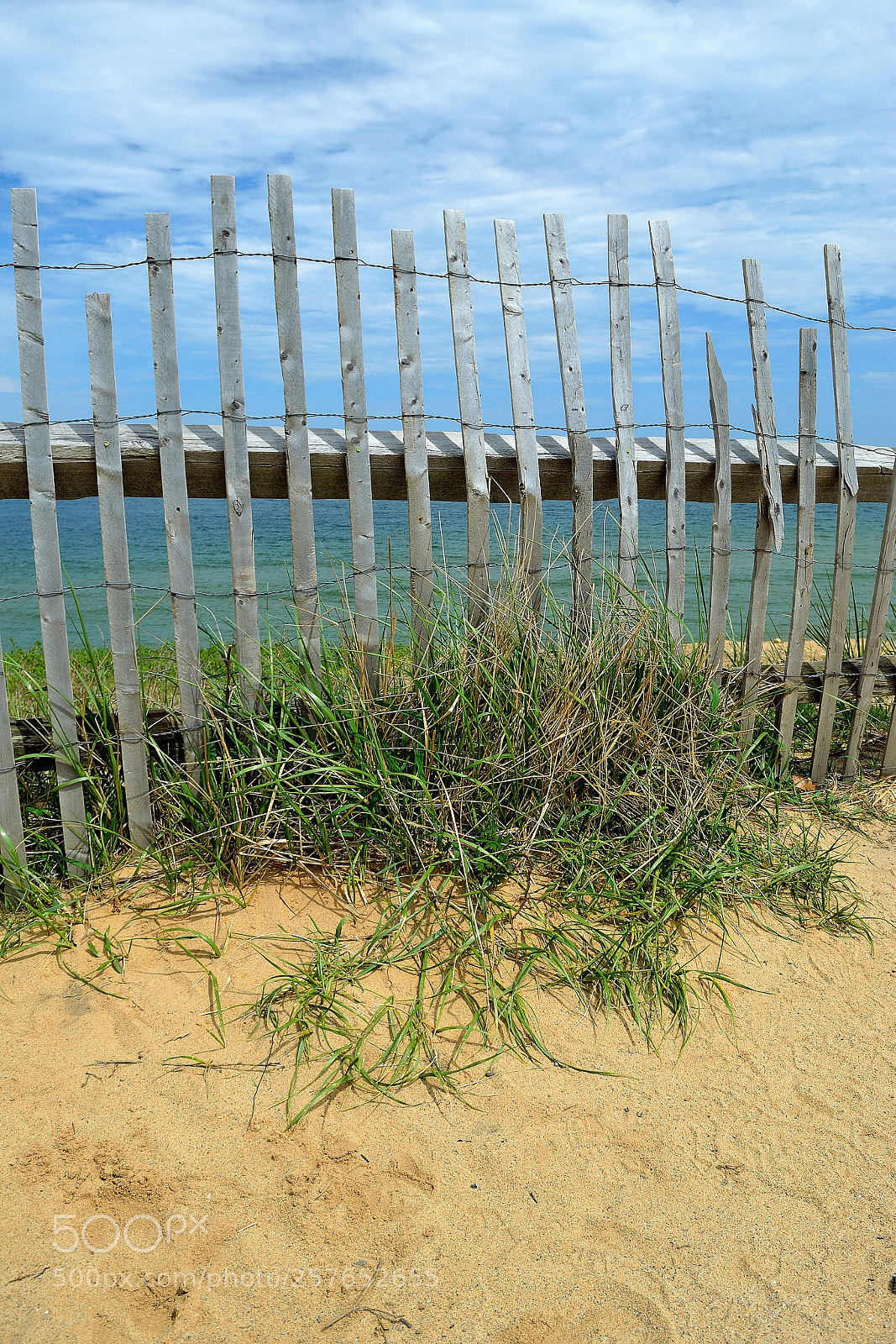 Nikon D5100 sample photo. Fence, ocean, sky photography