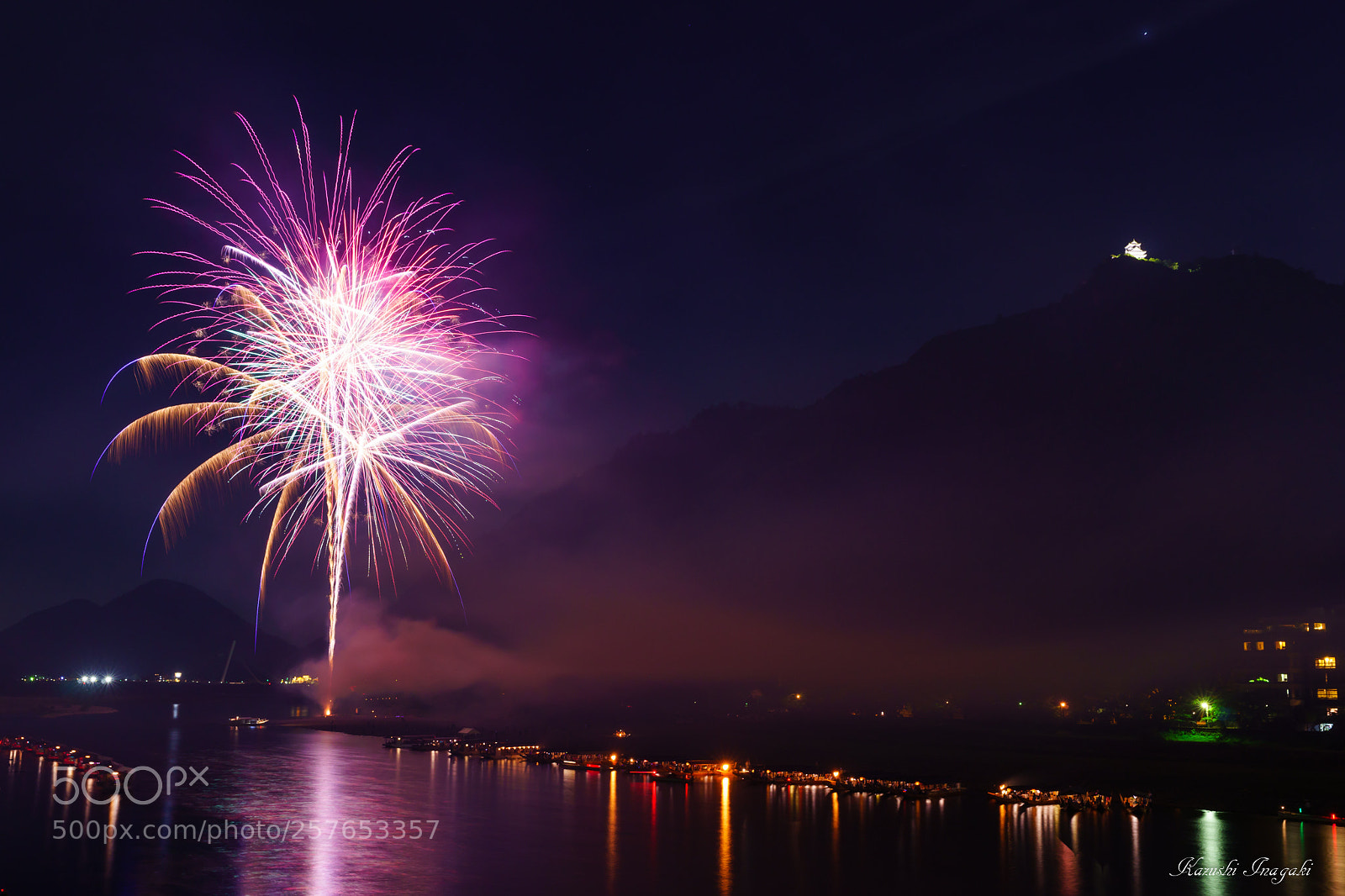 Sony SLT-A99V sample photo. Fireworks and gifu castle photography